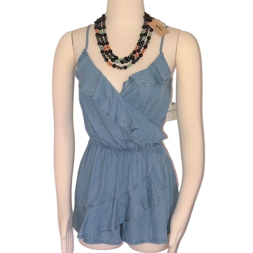 Arizona Jean NWT Light Wash Denim Romper XS Adjustable Strap Y2K 90s